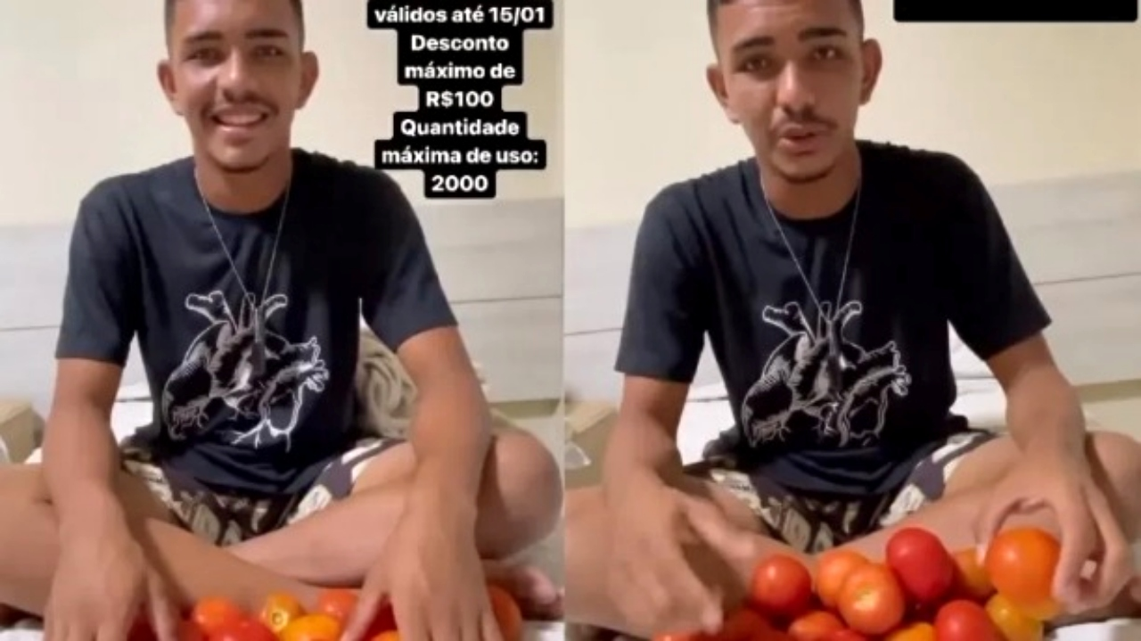VISIBILIDADE: Goleiro vira garoto propaganda de supermercado e vende tomates com desconto