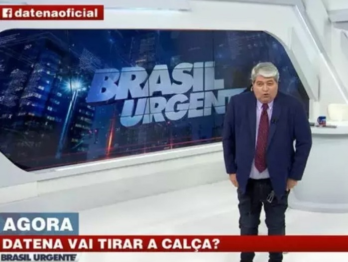 PROMESSA: Datena tira calça ao vivo após vitória do Brasil