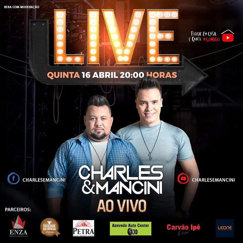 DE PORTO VELHO: Charles e Mancini fazem show pelo Youtube e Facebook nesta quinta (16)