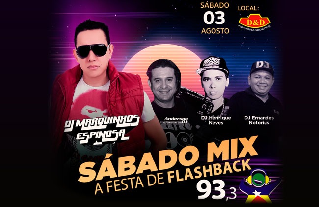 Sorteados para o Sábado Mix a Festa de Flashback