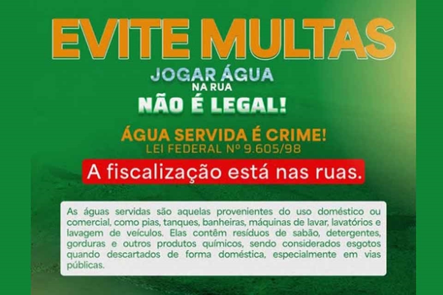 ESPIGÃO DO OESTE: Prefeitura alerta para descarte inadequado de água servida ou lixo