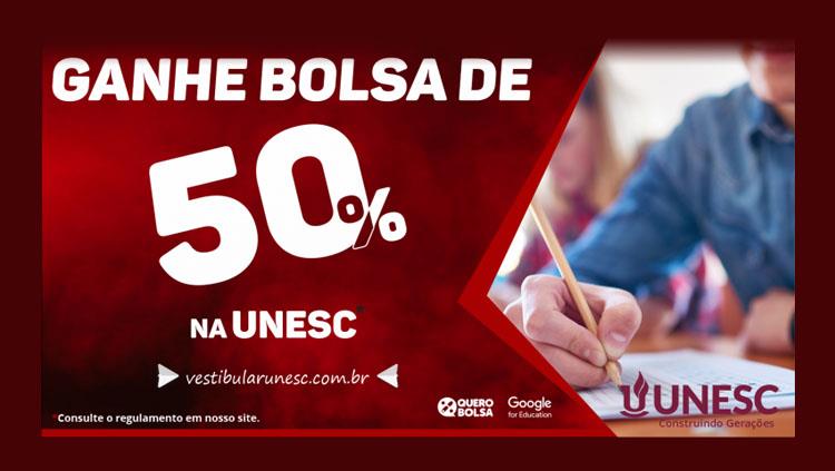 Unesc anuncia no dia 18 de julho o ganhador de meia bolsa de estudos