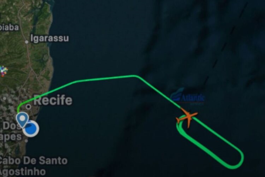 FRUSTRAÇÃO: Voo Recife-Madri da Azul volta a falhar e retorna após horas sobrevoando o mar