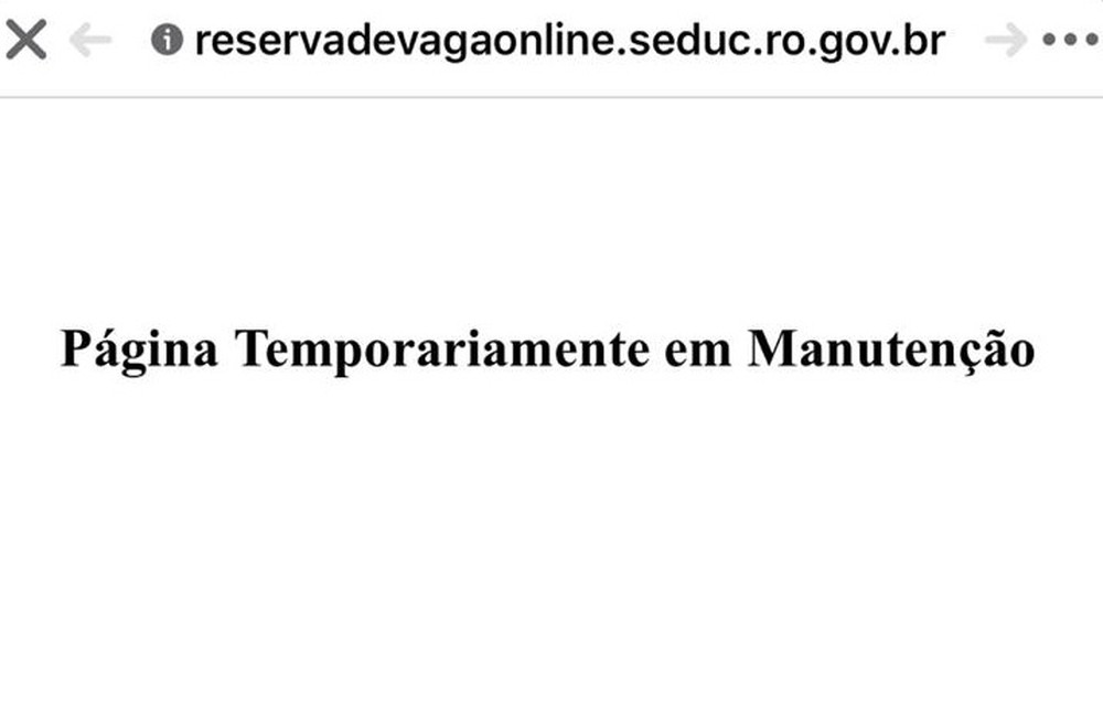 SEDUC: Site de reserva de vagas está em manutenção com retorno previsto para segunda-feira