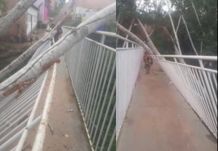VEJA VÍDEO: Crianças atravessam ponte danificada pelo vento no bairro Nacional