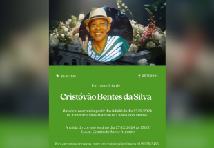 LUTO: Nota pelo falecimento de Cristóvão Bentes da Silva (1961 — 2024) 