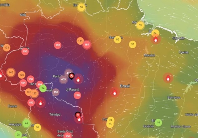 GUAJARÁ-MIRIM: Plataforma internacional mostra aumento de fogo em Rondônia