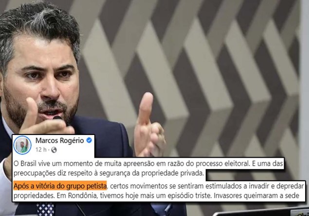 MUDANÇA: Mesmo com atos em quarteis e estradas, Marcos Rogério reconhece vitória do PT