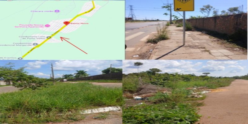 GEDEÃO NEGREIROS: Vereador solicita limpeza completa da Rua Jardins, no Bairro Novo