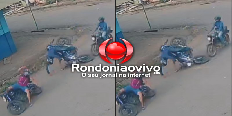 ENGAVETAMENTO: Vídeo mostra acidente envolvendo três motocicletas na zona Leste