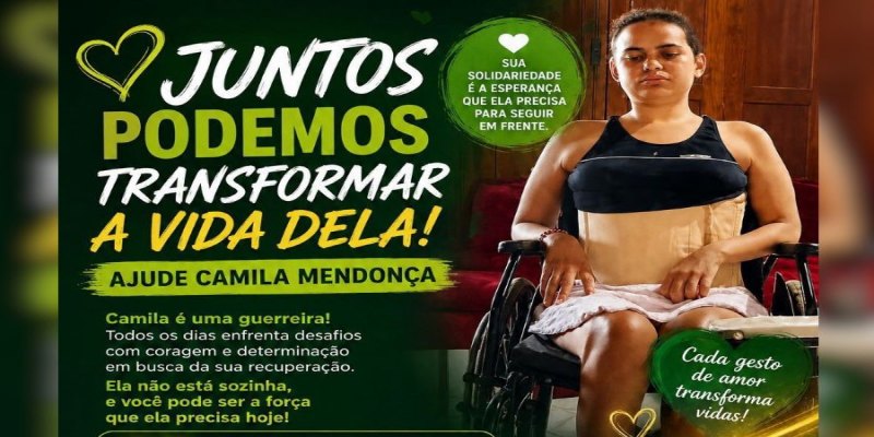 SOLIDARIEDADE: Após meningite fúngica, Camila Silva luta para reconstruir a vida sem ver e andar