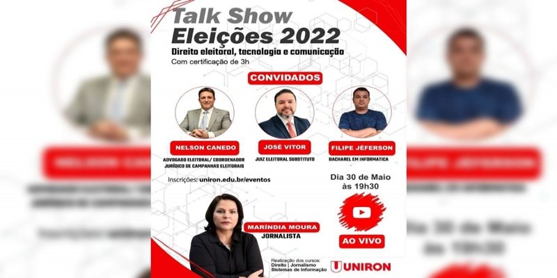 DEBATE: UNIRON promove Talk Show sobre as Eleições 2022 com acadêmicos da instituição