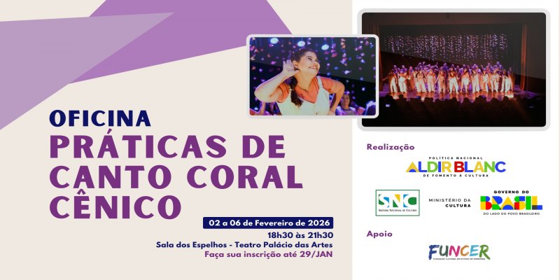 VOZ, CORPO E CENA:  Abertas inscrições para oficina de canto coral cênico em Porto Velho