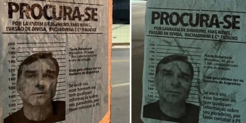 NO ACRE: São espalhados cartazes de 'PROCURADO' de Flavio Bolsonaro