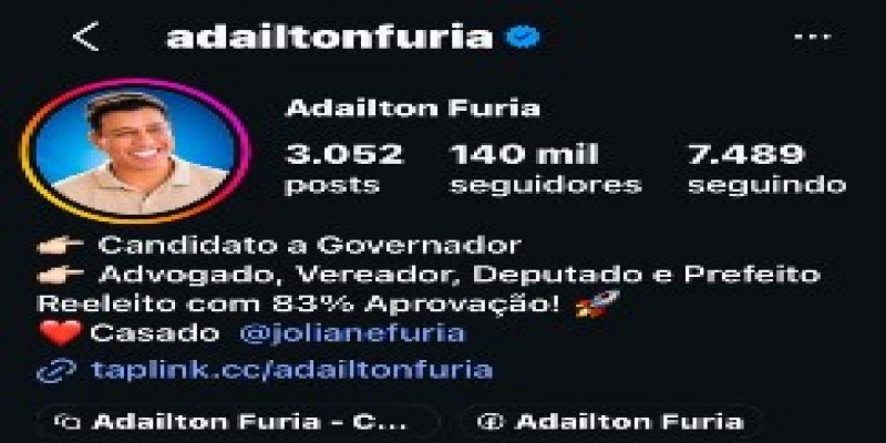 ADAILTON FÚRIA: Assessoria denuncia suposto ataque com perfis falsos no Instagram
