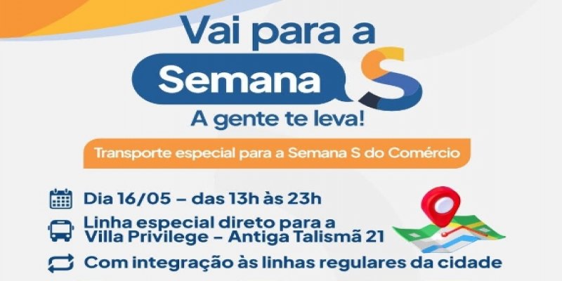 EVENTO: Prefeitura disponibiliza transporte gratuito para Semana S do Comércio