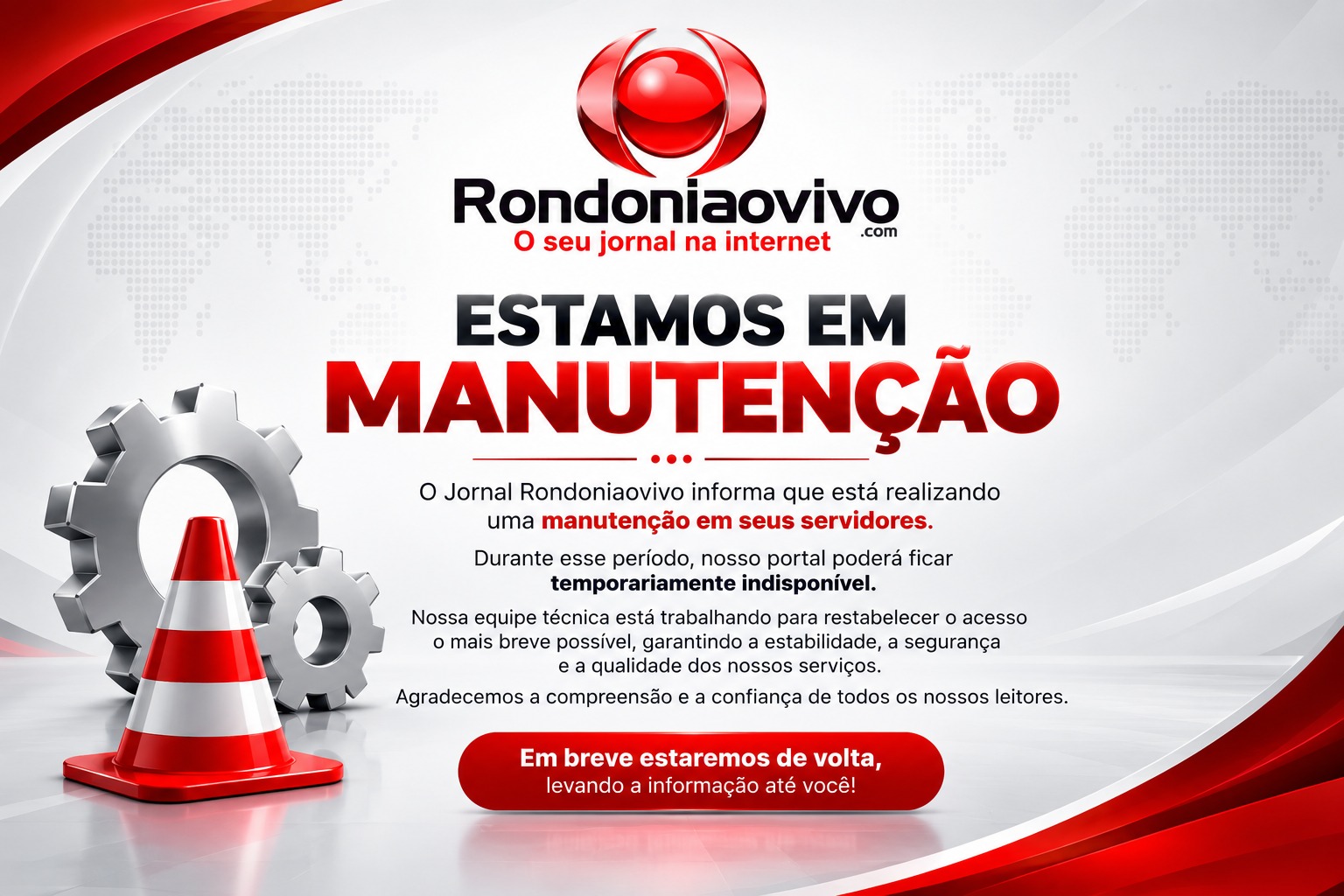 Rondoniaovivo - Estamos em manutenção em nossos servidores. Em breve estaremos de volta.